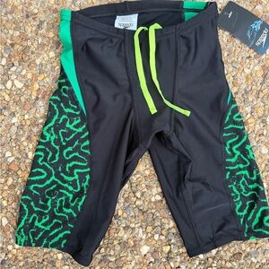 Speedo Pro LT Black Swimwear with Neon Green Highlights